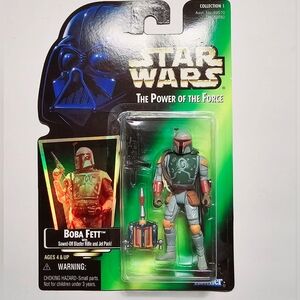 Star Wars Power of the Force 2 Boba Fett Green Card Green Card Rare Holographic